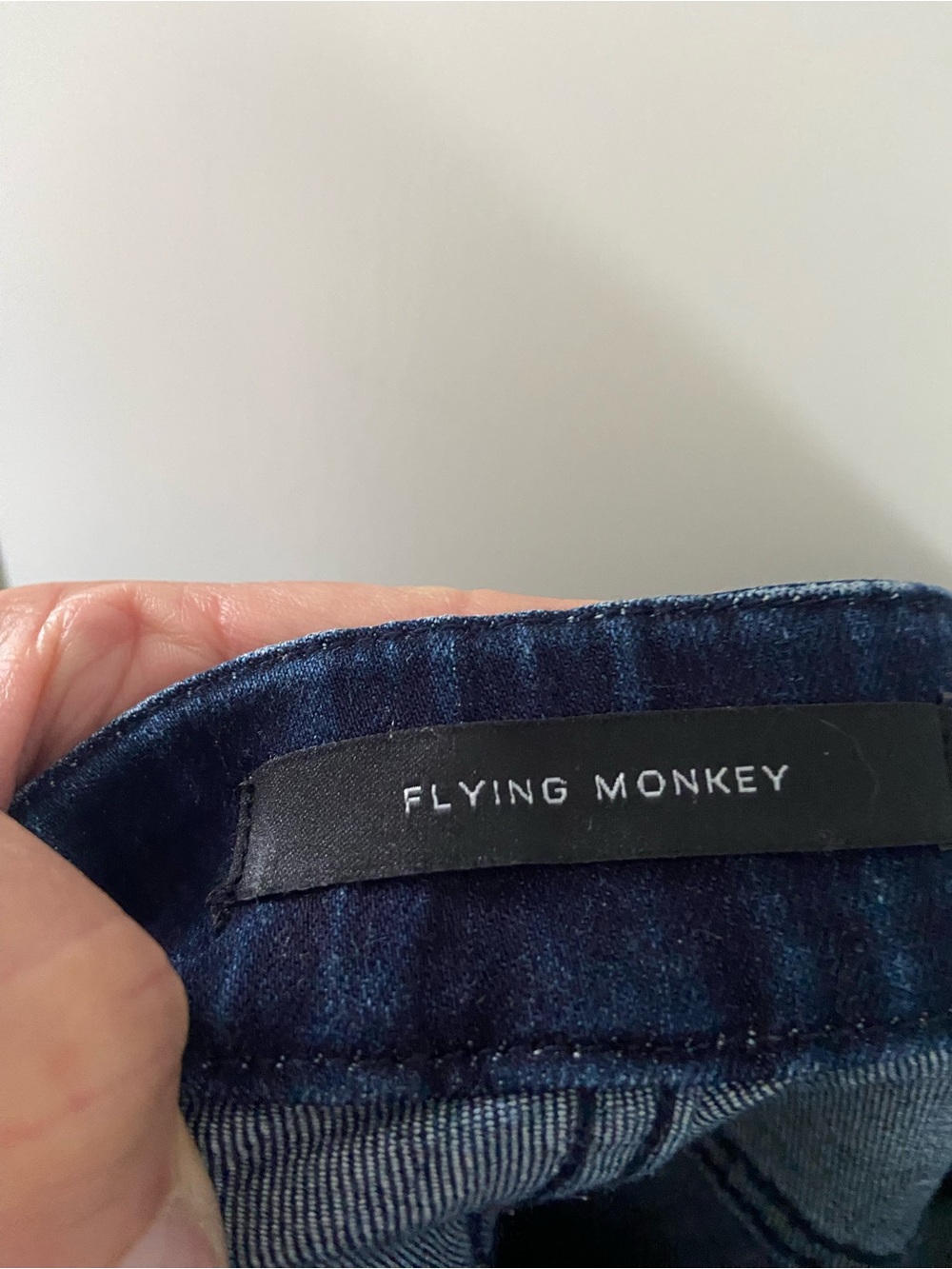 Flying Monkey Navy Flare Jeans with Raw Hem - Picture 3 of 5